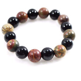 FBT - Black Onyx and Picasso Jasper Mixed Gemstone Bracelets - FashionByTeresa
